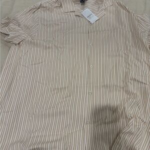 Forever 21 Beige Striped Casual Shirt